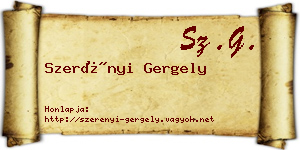 Szerényi Gergely névjegykártya
